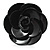 Black Acrylic Rose Ring (Silver Tone) - view 3