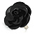 Black Acrylic Rose Ring (Silver Tone) - view 4