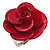 Crimson Acrylic Rose Ring (Silver Tone)