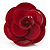 Crimson Acrylic Rose Ring (Silver Tone) - view 2