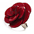 Crimson Acrylic Rose Ring (Silver Tone) - view 3
