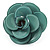 Light Sea Green Acrylic Rose Ring (Silver Tone) - view 2