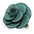 Light Sea Green Acrylic Rose Ring (Silver Tone) - view 4
