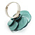 Light Sea Green Acrylic Rose Ring (Silver Tone) - view 6