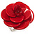 Red Acrylic Rose Ring (Silver Tone) - view 2