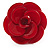 Red Acrylic Rose Ring (Silver Tone) - view 3