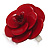 Red Acrylic Rose Ring (Silver Tone) - view 6
