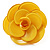 Bright Yellow Acrylic Rose Ring (Silver Tone) - view 5