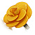 Bright Yellow Acrylic Rose Ring (Silver Tone) - view 6