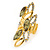 Olive/ Clear Crystal Elongate Cocktail Ring In Gold Tone Metal - - view 7