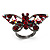 Gun Metal Ruby Red Coloured Crystal Butterfly Ring - view 7
