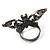 Gun Metal Ruby Red Coloured Crystal Butterfly Ring - view 6