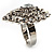Rhodium Plated Clear Crystal Cocktail Ring - view 10