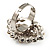 Rhodium Plated Clear Crystal Cocktail Ring - view 5