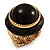 Dome Brown Wood Stretch Ring (Gold Tone) - view 8