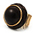 Dome Brown Wood Stretch Ring (Gold Tone) - view 5
