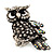 Charming Diamante Antique Silver Owl Stretch Ring - view 3