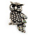 Charming Diamante Antique Silver Owl Stretch Ring - view 8