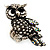 Charming Diamante Antique Silver Owl Stretch Ring - view 10