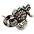 Charming Diamante Antique Silver Owl Stretch Ring - view 4
