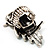 Charming Diamante Antique Silver Owl Stretch Ring - view 5