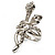 Diamante Rhodium Plated Swirl Snake Ring - view 2