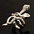 Diamante Rhodium Plated Swirl Snake Ring - view 3