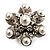 Bridal Imitation Pearl Crystal Floral Ring (Silver Tone) - view 9