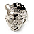 'Lady In The Diamante Hat' Rhodium Plated Ring - view 11