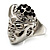 'Lady In The Diamante Hat' Rhodium Plated Ring - view 2