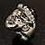 'Lady In The Diamante Hat' Rhodium Plated Ring - view 12
