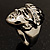 'Lady In The Diamante Hat' Rhodium Plated Ring - view 9