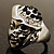 'Lady In The Diamante Hat' Rhodium Plated Ring - view 3
