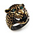 Vintage Bronze Tone 'Tiger' Ring