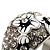 Dome Shaped Crystal Flower Ring (Silver Tone) - view 5