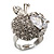 Clear Crystal CZ Apple Ring (Silver Tone) - view 7
