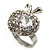 Clear Crystal CZ Apple Ring (Silver Tone) - view 8