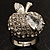 Clear Crystal CZ Apple Ring (Silver Tone) - view 2