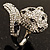 Swarovski Crystal Rhodium Plated Leopard Ring - view 3