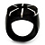 Wide Band Black Resin Shell Inlay 'Stamp' Ring - view 10