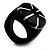 Wide Band Black Resin Shell Inlay 'Stamp' Ring - view 11