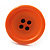 Orange Plastic 'Button' Ring (Silver Tone Metal) - Adjustable - view 8