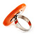 Orange Plastic 'Button' Ring (Silver Tone Metal) - Adjustable - view 5