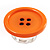 Orange Plastic 'Button' Ring (Silver Tone Metal) - Adjustable - view 10