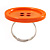 Orange Plastic 'Button' Ring (Silver Tone Metal) - Adjustable - view 11