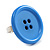 Light Blue Plastic 'Button' Ring (Silver Tone Metal) - Adjustable - view 3