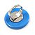 Light Blue Plastic 'Button' Ring (Silver Tone Metal) - Adjustable - view 7