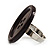 Black Plastic 'Button' Ring (Silver Tone Metal) - Adjustable - view 5