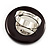 Black Plastic 'Button' Ring (Silver Tone Metal) - Adjustable - view 4
