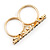 Gold Plated Double Finger Diamante 'Love' Ring - Size 7&8 - view 7